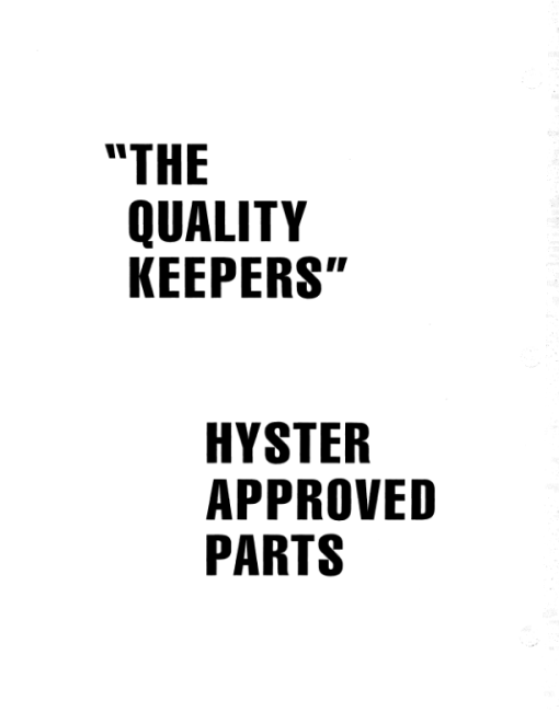 Hyster S40XL, S50XL, S60XL Diesel & LPG ForkLift Truck B187 Series Repair Manual (USA) - Image 2