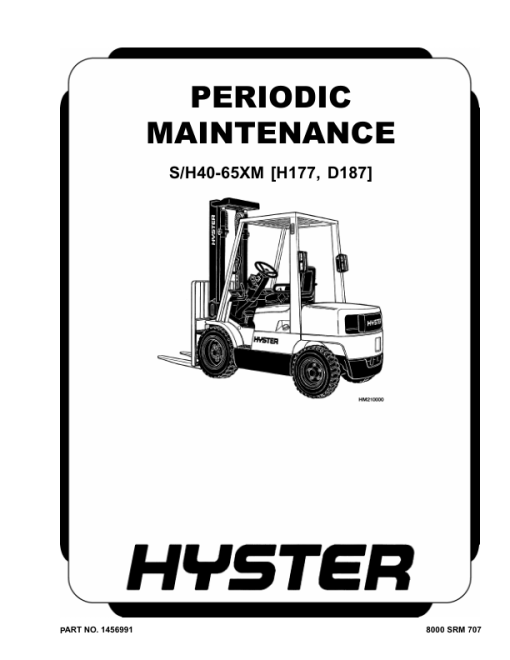 Hyster S40XM, S45XM, S50XM, S60XM, S65XM ForkLift Truck D187 Series Repair Manual (USA)