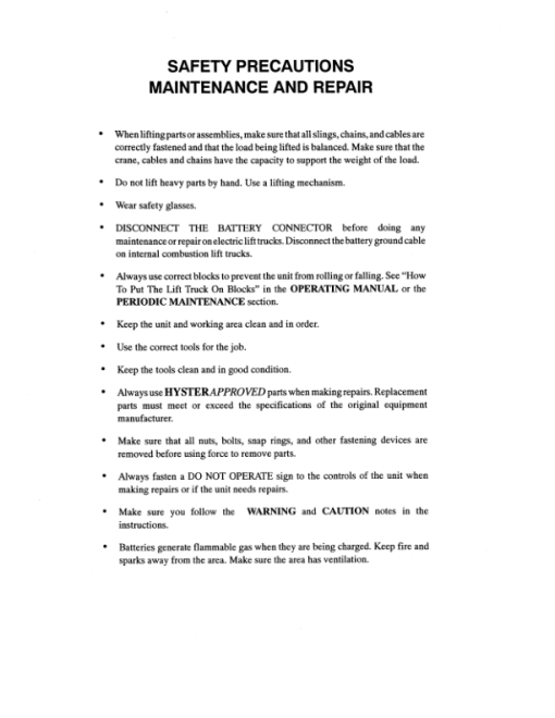 Hyster T5XT Tow Tractors E142 Series Repair Manual