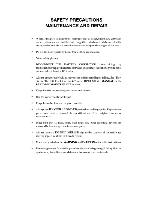 Hyster W20XTA, W30XTA, W40XTA Pallet Truck A453 Series Repair Manual