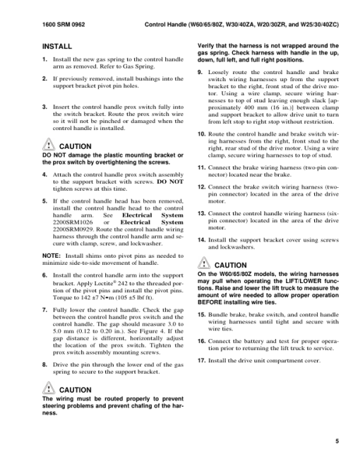 Hyster W20ZR, W30ZR, W40Z Pallet Stackers C453 Series Repair Manual - Image 5