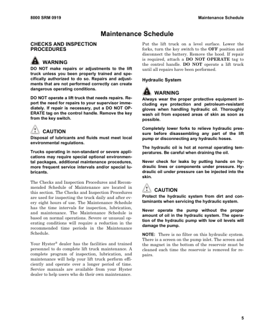 Hyster W65Z Pallet Truck A229 Series Repair Manual - Image 3