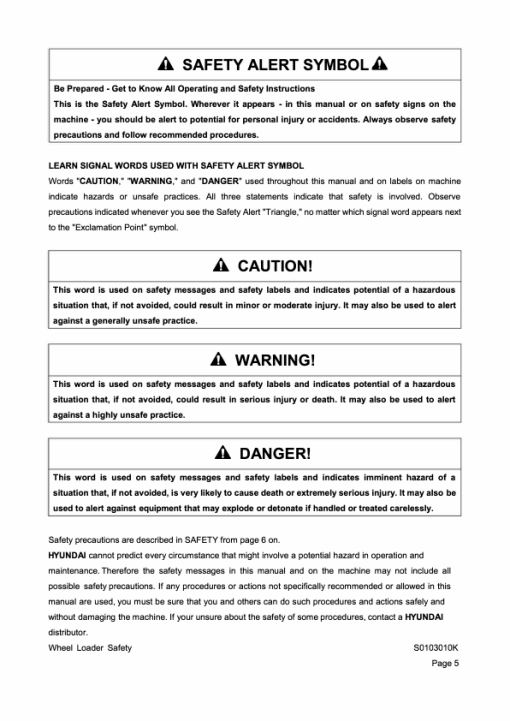 Hyundai HL635AL Wheel Loaders Service Repair Manual - Image 4