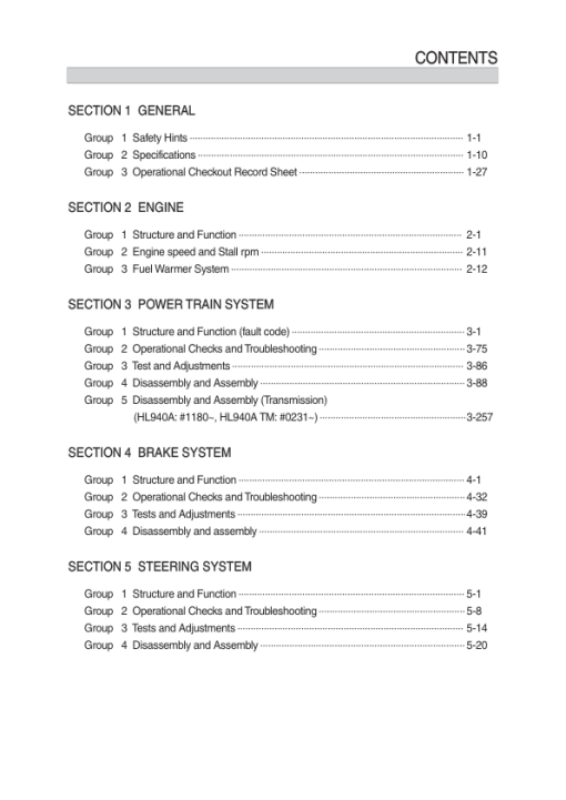 Hyundai HL940A, HL940ATM Wheel Loaders Service Repair Manual