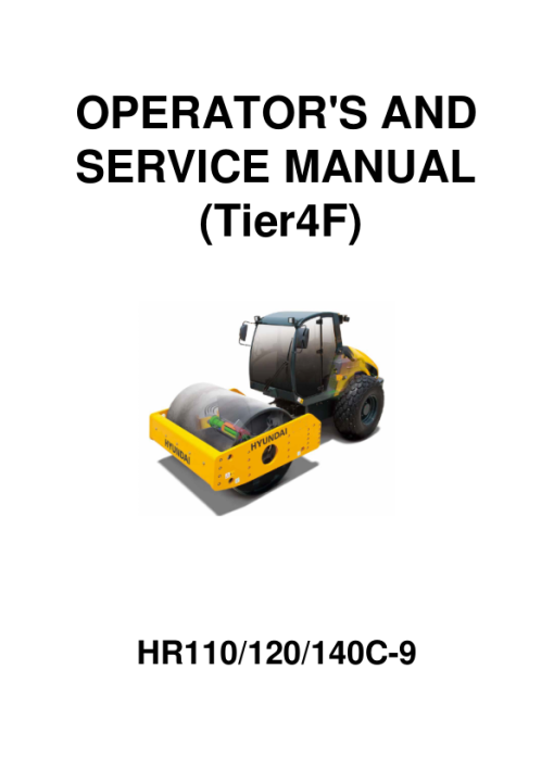 Hyundai HR110C-9, HR120C-9, HR140C-9 (Tier 4F) Road Rollers Service Repair Manual