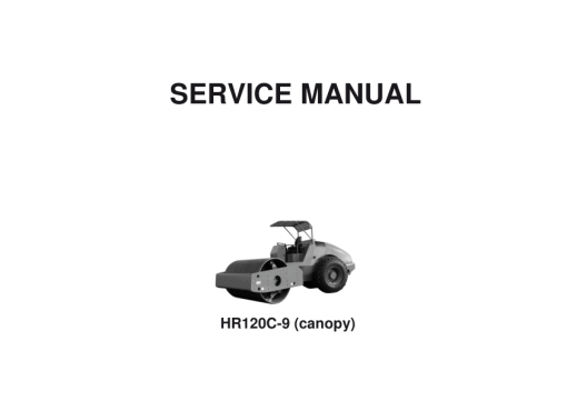 Hyundai HR120C-9 (Canopy) Road Rollers Service Repair Manual