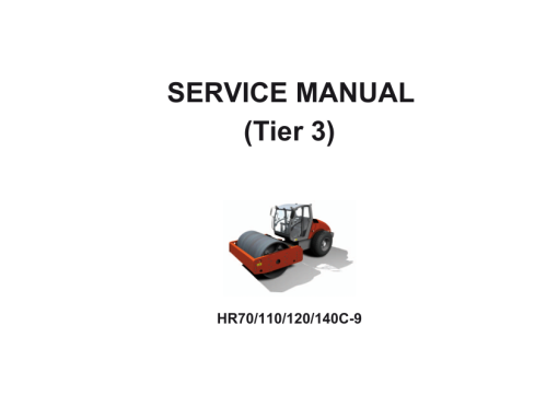 Hyundai HR70C-9, HR110C-9, HR120C-9, HR140C-9 (Tier 3) Road Rollers Service Repair Manual