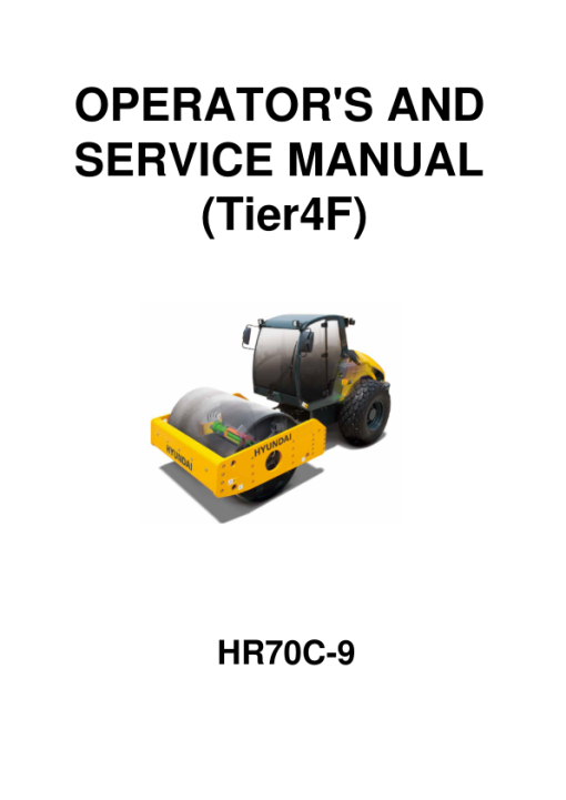 Hyundai HR70C-9 (Tier 4F) Road Rollers Service Repair Manual