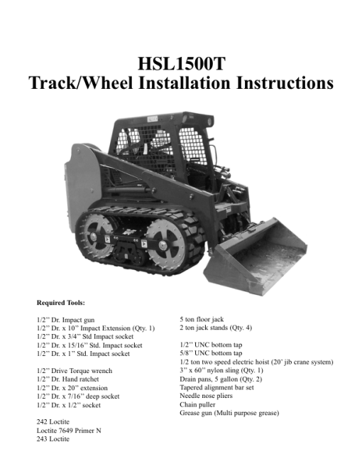 Hyundai HSL1500T SkidSteer Loaders Service Repair Manual