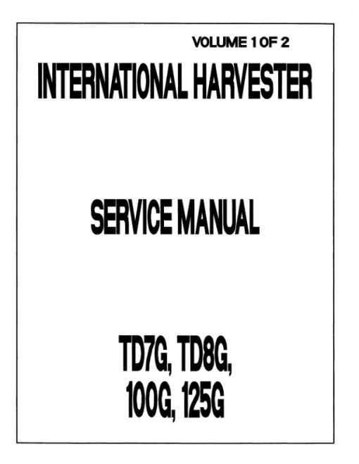 Komatsu Dresser TD7G, TD8G, 100G, 125G Dozer Service Repair Manual