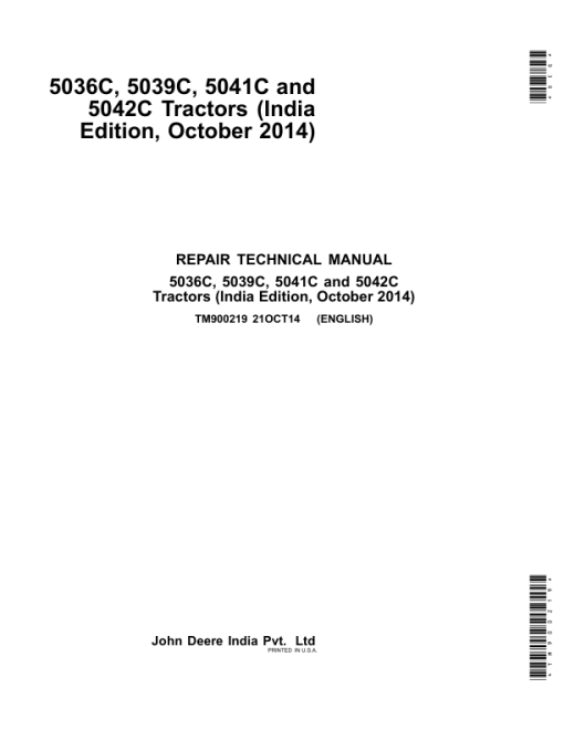 John Deere 5036C, 5039C, 5041C, 5042C Tractors Repair Manual