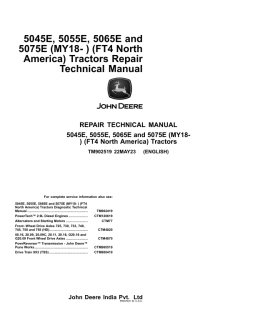 John Deere 5045E, 5055E, 5065E, 5075E Tractors Repair Manual (North America) - Image 5