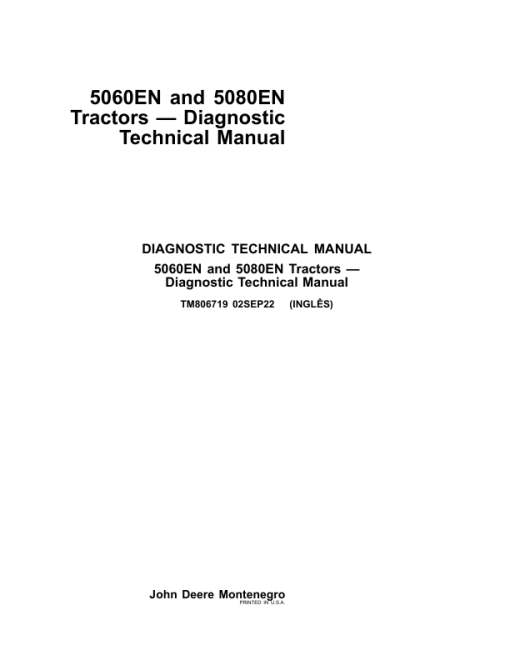 John Deere 5060EN, 5080EN Tractors Repair Manual (TM806719 and TM806819) - South America) - Image 2