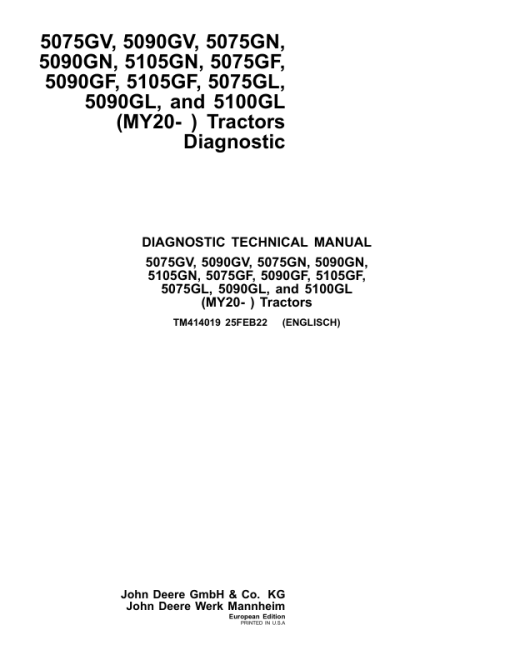 John Deere 5075GV, 5075GN, 5075GF, 5075GL Tractors Repair Manual (EU, MY17 -) - Image 6