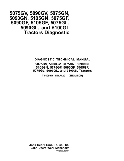 John Deere 5075GV, 5075GN, 5075GF, 5075GL Tractors Repair Manual (MY17-19, F5D-IT4 Engine) - Image 2