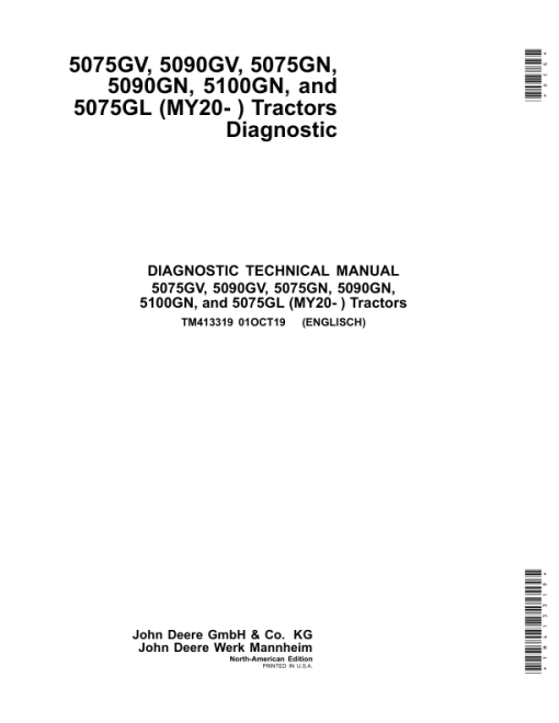 John Deere 5075GV, 5075GN, 5075GL, 5090GV, 5090GN, 5100GN Tractors Repair Manual (N.A, MY20-) - Image 2