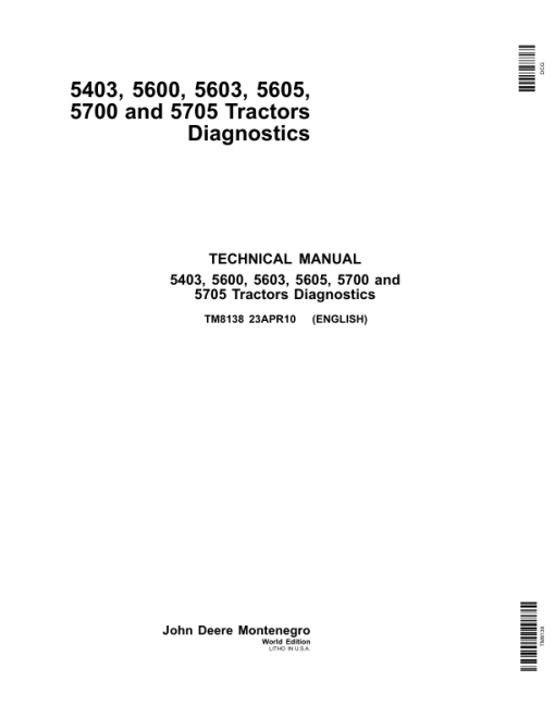 John Deere 5403, 5600, 5603, 5605, 5700, 5705 Tractors Repair Manual (South America) - Image 2