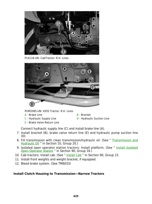 John Deere 5425, 5425 Narrow, 5425 Orchard, 5425 HC, 5625, 5625 HC Tractors Repair Manual - Image 2