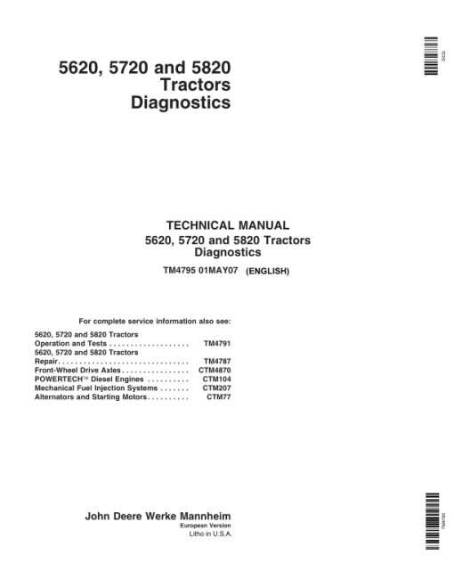 John Deere 5620, 5720, 5820 Tractors Service Repair Manual - Image 7