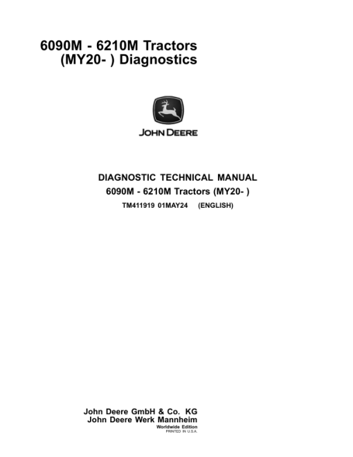 John Deere 6090M, 6100M, 6110M, 6120M, 6125M, 6130M, 6140M, 6145M Tractors Repair Manual (MY20 -) - Image 2