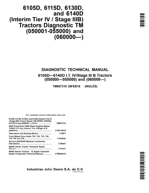 John Deere 6105D, 6115D, 6130D, 6140D Tractors Repair Manual - Image 3