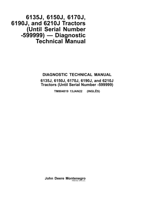 John Deere 6135J, 6150J, 6170J, 6190J, 6210J Tractors Repair Manual (SN before -599999) - Image 2