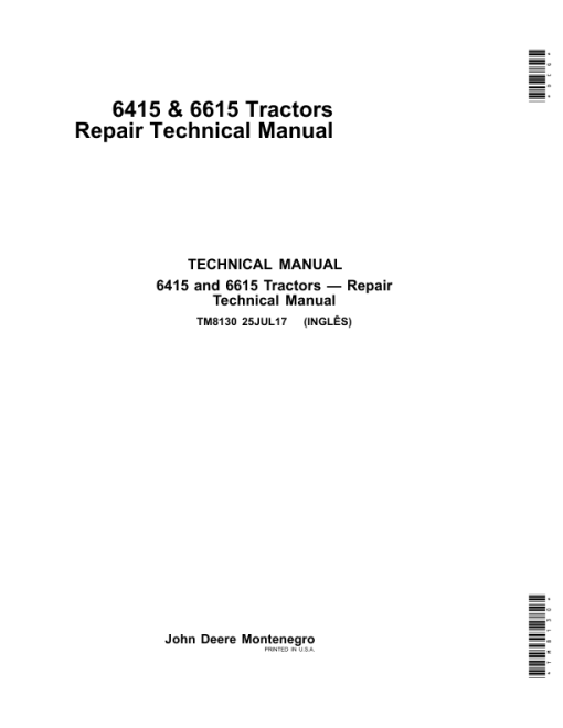 John Deere 6415, 6615, 7515 Tractors Service Repair Manual - Image 4