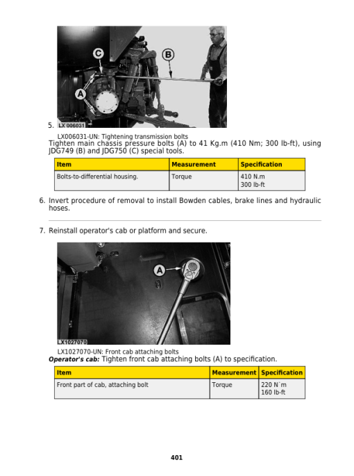 John Deere 6415, 6615, 7515 Tractors Service Repair Manual - Image 7