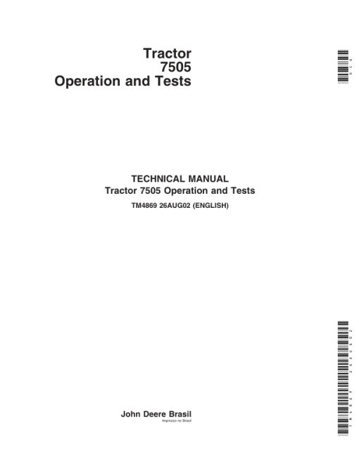 John Deere 7505 Tractors Service Repair Manual (Australia & South America) - Image 2