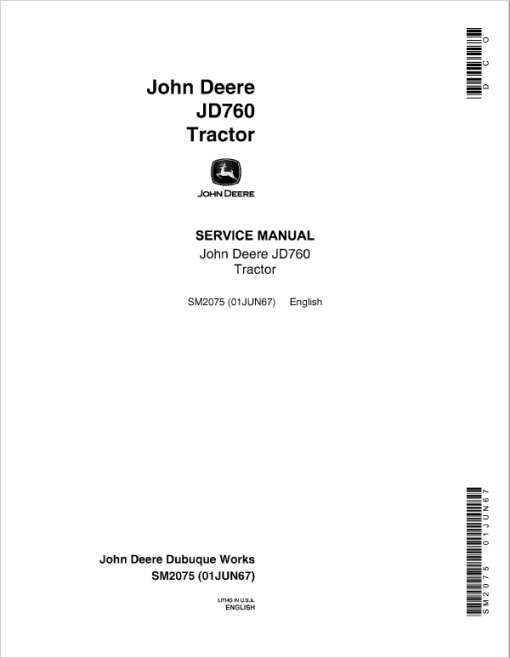 John Deere 760 Tractor Service Technical Manual (SM2075)