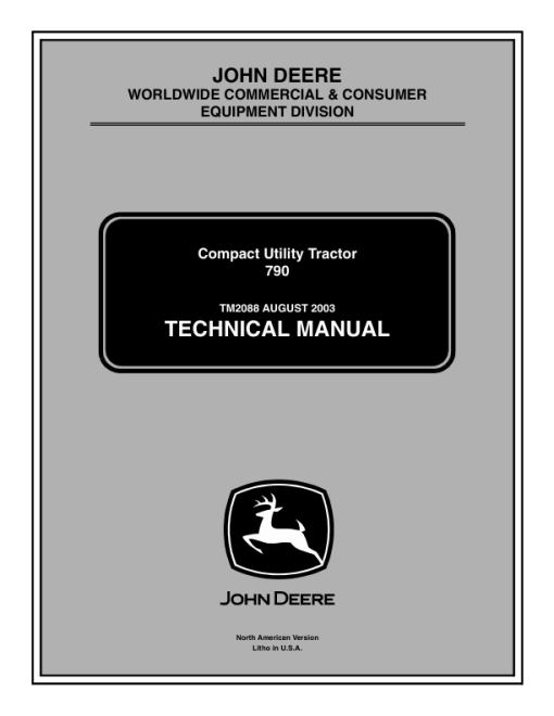 John Deere 790 Compact Utility Tractor Repair Manual (TM2088)