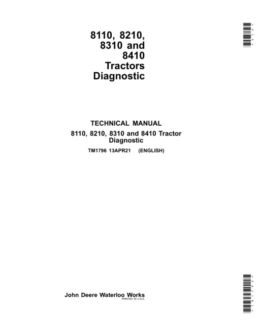 John Deere 8110, 8210, 8310, 8410 Tractors Repair Manual (TM1575 and TM1796 and TM1797) - Image 2