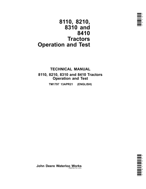 John Deere 8110, 8210, 8310, 8410 Tractors Repair Manual (TM1575 and TM1796 and TM1797) - Image 3