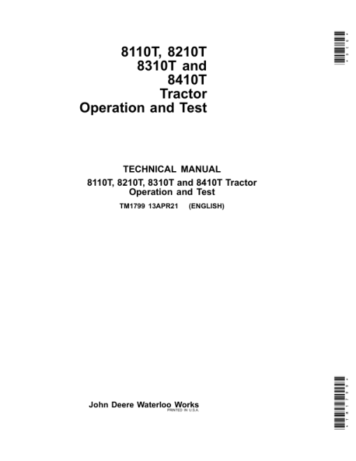 John Deere 8110T, 8210T, 8310T, 8410T Tractors Service Repair Manual - Image 2