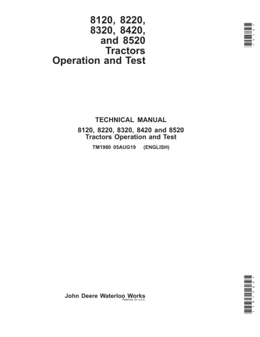 John Deere 8120, 8220, 8320, 8420, 8520 Tractors Repair Manual (TM1970 and TM1980) - Image 2