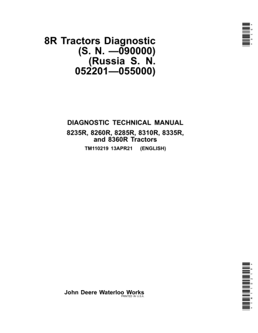 John Deere 8235R, 8260R, 8285R, 8310R, 8335R, 8360R Tractors Repair Manual (053100-090000) - Image 2