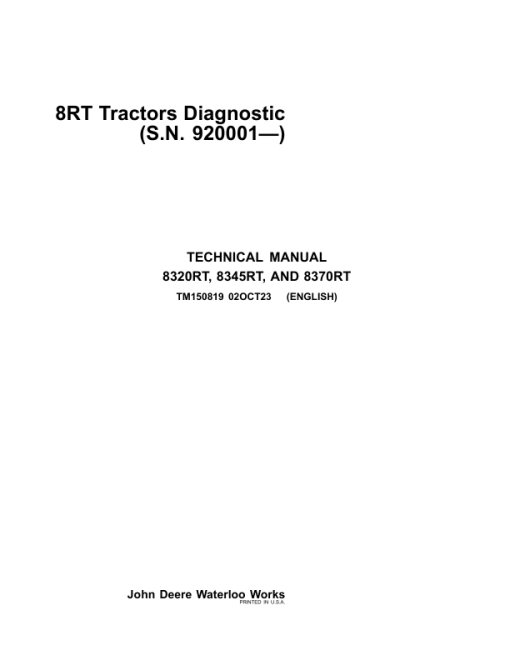 John Deere 8295RT, 8320RT, 8345RT, 8370RT Tractors Repair Manual - Image 2