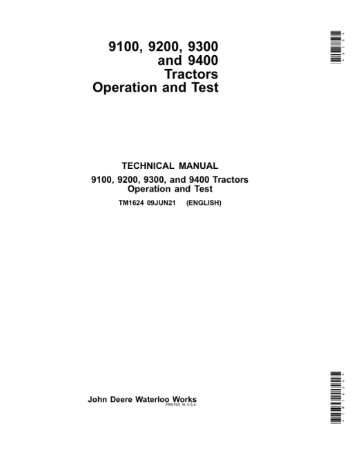 John Deere 9100, 9200, 9300, 9400 Tractors Repair Manual (TM1623 and TM1624) - Image 2