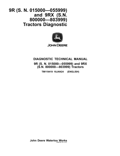 John Deere 9370R, 9420R, 9470R, 9520R, 9570R, 9620R Tractors Repair Manual (SN 015000 - 055999) - Image 2