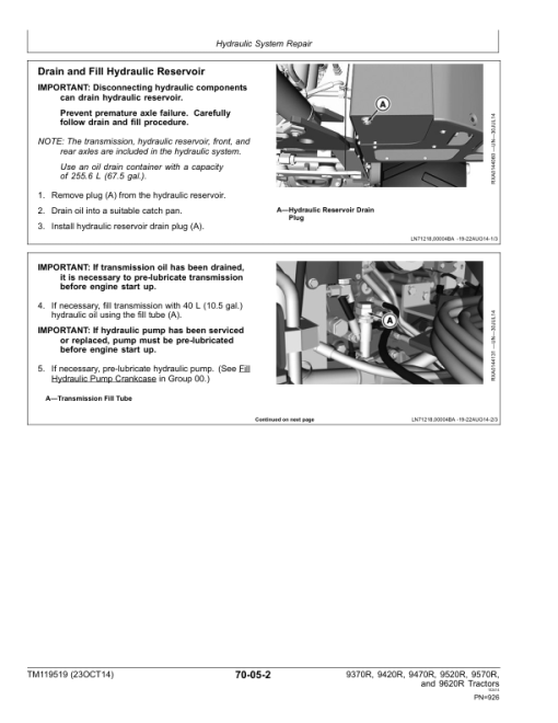 John Deere 9370R, 9420R, 9470R, 9520R, 9570R, 9620R Tractors Repair Manual (SN 015000 - 055999) - Image 5