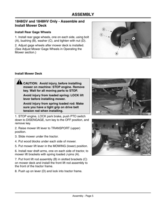 John Deere 1842GV, 1842HV Sabre Yard Tractors Repair Technical Manual (TM1740) - Image 3