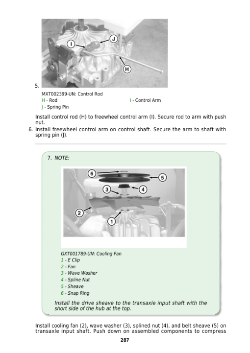 John Deere X115R, X135R, X155R, 92H, 107H Lawn Tractors Repair Manual (TM113419) - Image 3