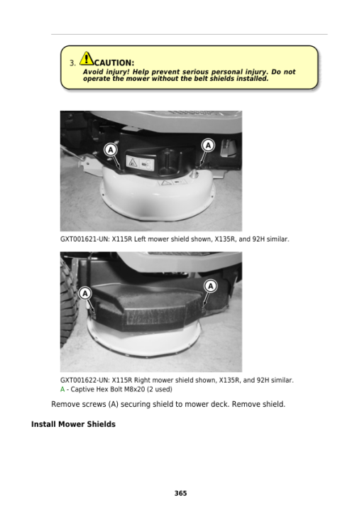 John Deere X115R, X135R, X155R, 92H, 107H Lawn Tractors Repair Manual (TM113419) - Image 4