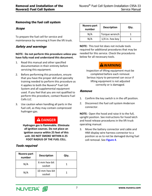 Nuvera C95A-33 Fuel Cell System A2D1 Series Repair Manual - Image 2