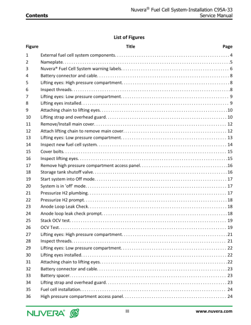 Nuvera C95A-33 Fuel Cell System A2D1 Series Repair Manual - Image 3