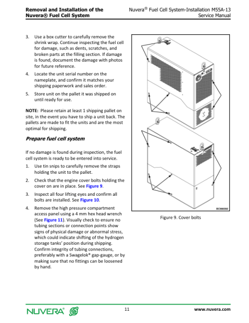 Nuvera M55A-13 Fuel Cell System A2D7 Series Repair Manual - Image 2