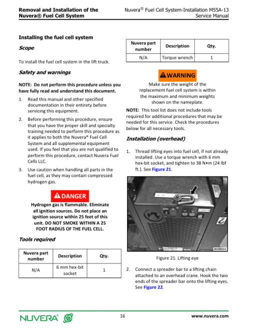 Nuvera M55A-13 Fuel Cell System A2D7 Series Repair Manual - Image 4