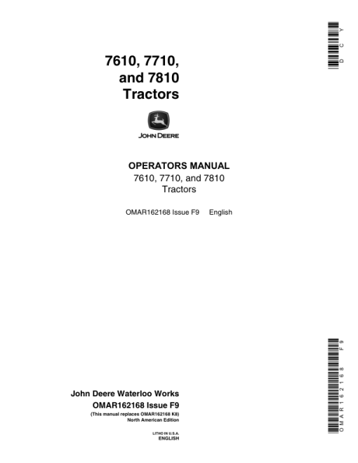 John Deere 7610, 7710, 7810 2WD or MFWD Tractors Repair Technical Manual - Image 2