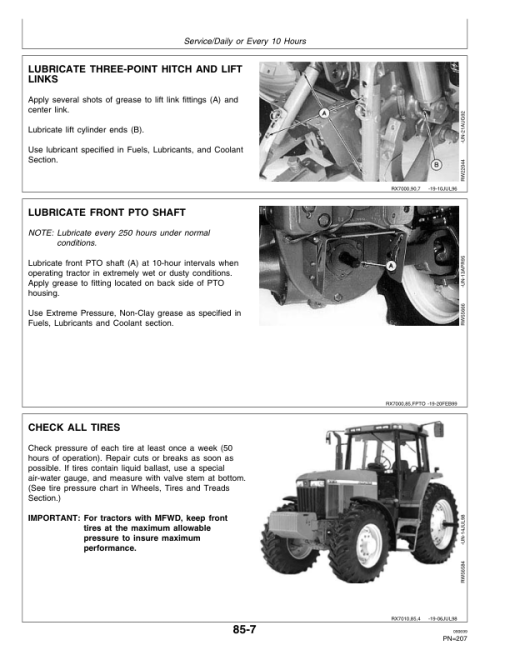 John Deere 7610, 7710, 7810 2WD or MFWD Tractors Repair Technical Manual - Image 3