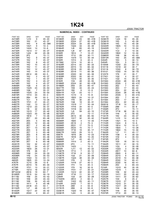 John Deere 500 Tractors Parts Catalog Manual - PC0860 - Image 2